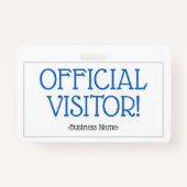 Eenvoudige "OFFICIËLE VISITOR" Badge (Achterkant)