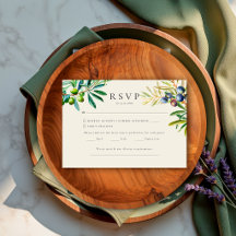 Eenvoudige Olijftak Mediterraan Menu Keuze RSVP