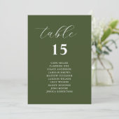Eenvoudige Olive Green Wedding Seating Grafieken K Kaart (Staand voorkant)