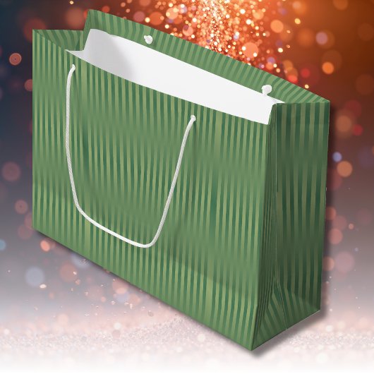 Eenvoudige  Olive Sage Groene Gradient Gestreept Groot Cadeauzakje