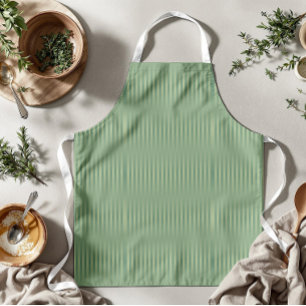 Eenvoudige  Olive Sage Groene Gradient Gestreept Schort