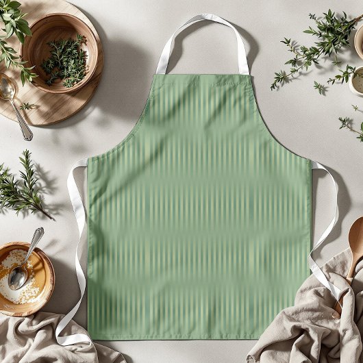 Eenvoudige Olive Sage Groene Gradient Gestreept Schort