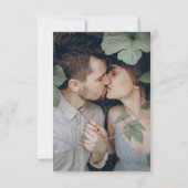 Eenvoudige ombre gradiënt roze & donkergroene brui save the date (Achterkant)