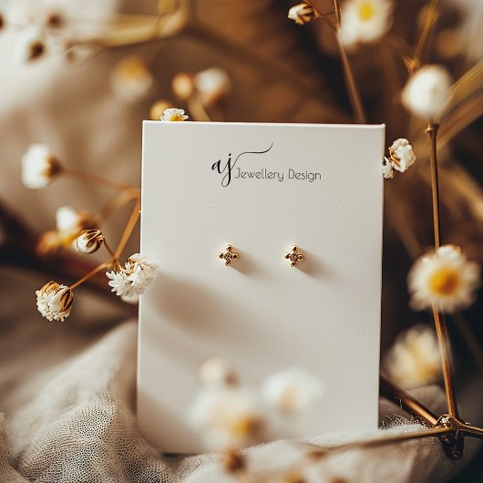 Eenvoudige oorenkaart met monogram visitekaartje