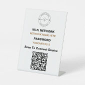 Eenvoudige op maat gemaakte Logo QR-code WiFi Deta Reclamebord Met Voetstuk (Voorkant)