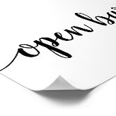 Eenvoudige open balk | Zwart script elk eventteken Poster (Hoek)