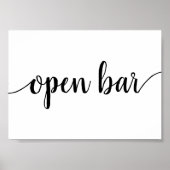 Eenvoudige open balk | Zwart script elk eventteken Poster (Voorkant)