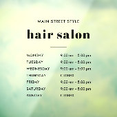 Eenvoudige openingsuren kapsalon onderneming raamsticker (Vel 3)