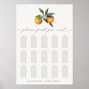 Eenvoudige Oranje Boho Botanische Bruiloft Instell Poster
