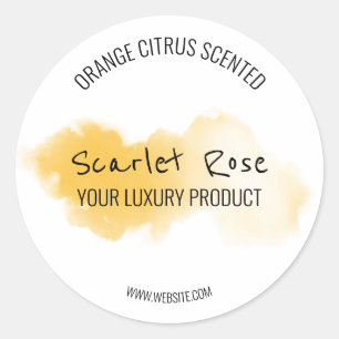 Eenvoudige Oranje en witte Waterverf etiketten