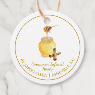 Eenvoudige Organische Kaneel Geïnfundeerde Honey H Bedankjes Labels