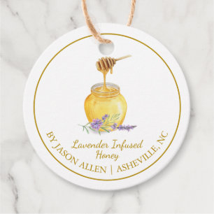 Eenvoudige organische lavendel geïnfundeerde Honey Bedankjes Labels
