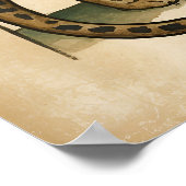 Eenvoudige oude stijl luipaard kunst poster (Hoek)