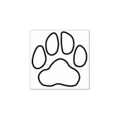 Eenvoudige Outline Paw Print Rubber Stamp Rubberstempel (Afrduk)