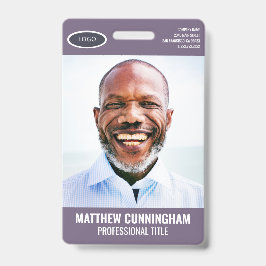 Eenvoudige ovaal Logo werknemer Naam foto Barcode Badge