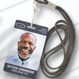 Eenvoudige ovaal Logo werknemer Naam foto Barcode Badge