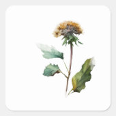 Eenvoudige paardenbloem bloemenbruiloft gunst Stic Vierkante Sticker (Voorkant)