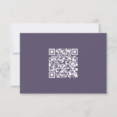 Eenvoudige Paarse Bruiloft RSVP QR Code Kaartje (Achterkant)