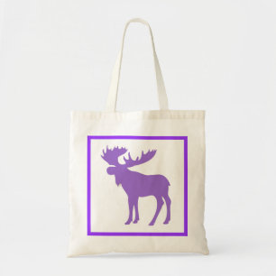 Eenvoudige paarse eland herbruikbare boodschappent tote bag