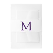Eenvoudige paarse en witte monogram uitnodigingen wikkel (Voorkant Voorbeeld)