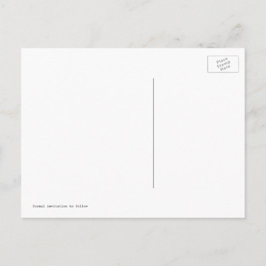 Eenvoudige Paarse foto Bewaar de datum Post Kaarte Aankondigingskaart (Achterkant)