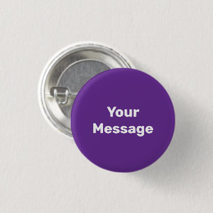 Eenvoudige Paarse met Witte Jouw Bericht Sjabloon Ronde Button 3,2 Cm