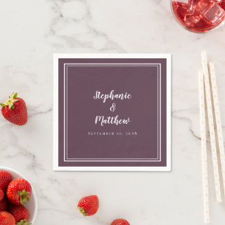 Eenvoudige Paarse-minimalistische bruiloft met cha Servet