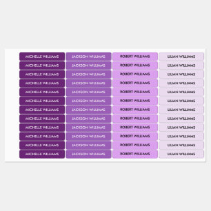 Eenvoudige Paarse Roze Palet Kinder Naam Labels