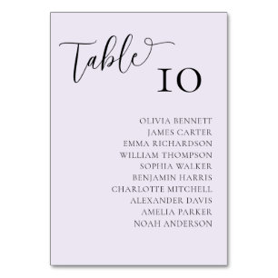 Eenvoudige paarse tafelnummers voor een trouwfeest