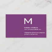 Eenvoudige Paarse textuur | Monogram Visitekaartje (Achterkant)