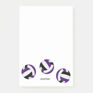 eenvoudige paarse zwarte volleyballen w atleet naa post-it® notes