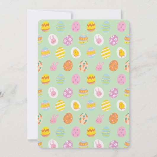 Eenvoudige Paasbrunch Egg Hunt Groen Paarse Kaart (Achterkant)