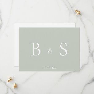 Eenvoudige pagina en witte QR-code van het Monogra Save The Date