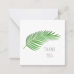 Eenvoudige Palm Leaf Dank u Aangepaste Opmerking K Notitiekaartje