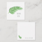 Eenvoudige Palm Leaf Dank u Aangepaste Opmerking K Notitiekaartje (Voorkant / Achterkant)