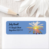 Eenvoudige palmboom Sunrise Return Address Labels (Insitu)