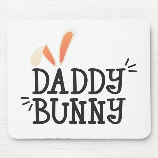 Eenvoudige pap Bunny Easter Typografie | Mousepad Muismat (Voorkant)
