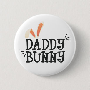 Eenvoudige pap Bunny Easter Typografie   Pin-Butto Ronde Button 5,7 Cm