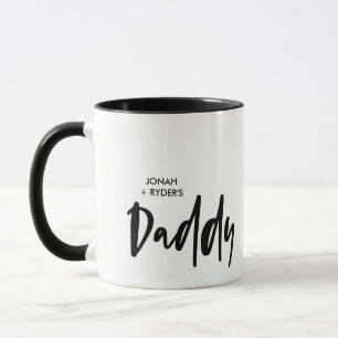 Eenvoudige Papa Lettering Kinder namen Mok