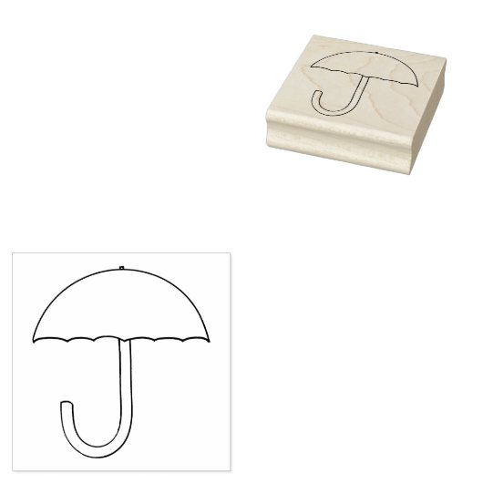 Eenvoudige paraplu-omtrek, rubberen stempels (Gestempeld)