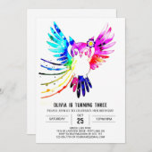 Eenvoudige Pastel Digitale Uil Verjaardag Kaart (Voorkant / Achterkant)