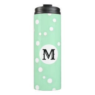 EENVOUDIGE PASTEL GROEN MONOGRAMMEN THERMOSBEKER