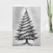 Eenvoudige Pastel Kerstboom met Paarse Blauw Roze Feestdagen Kaart (Achterkant)