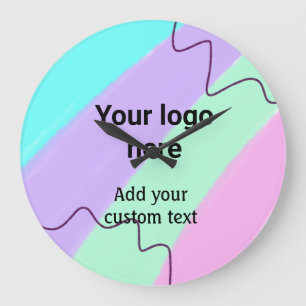 Eenvoudige pastel kleur voeg uw logo aangepaste te grote klok
