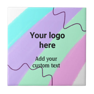 Eenvoudige pastel kleur voeg uw logo aangepaste te tegeltje
