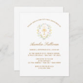 Eenvoudige Pastel Wildflowers Krans Eerste Communi Kaart (Voorkant / Achterkant)