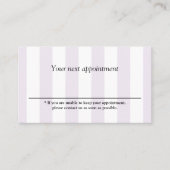 Eenvoudige pastel witte strepen schoonheidssalon afsprakenkaartje (Voorkant)