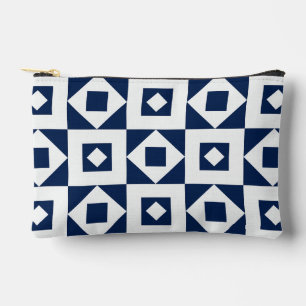 Eenvoudige Patch Navy White Print Cut Naaien Klein Etui