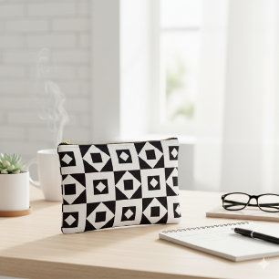 Eenvoudige Patch Zwart & Wit Print Cut Naaien Klei Etui