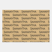 Eenvoudige patroonnaam Gold White Black Inpakpapier Vel (Voorkant 3)